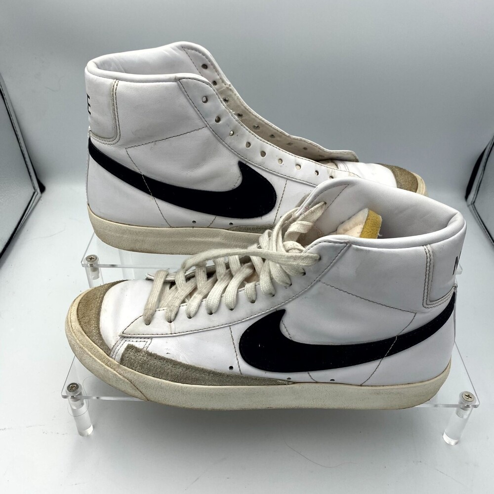 Nike Blazer Mid '77 CZ1055-100 Women's 10.5 Sneakers White Black Leather Shoes